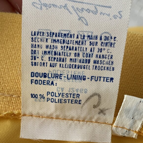 Vintage Gerard Pasquier Yellow A-Line Pleated Skirt - Size 46 - Picture 9 of 9